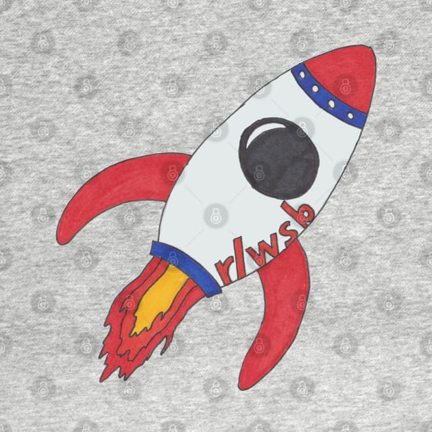 Wallstreetbets cartoon rocket by PlantEngineer